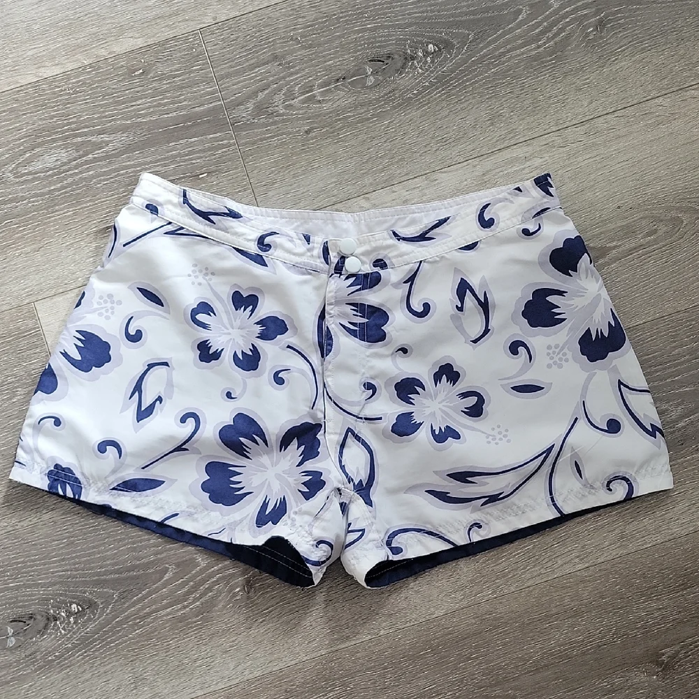 Swim Trunks Reversible Tropical & Blue